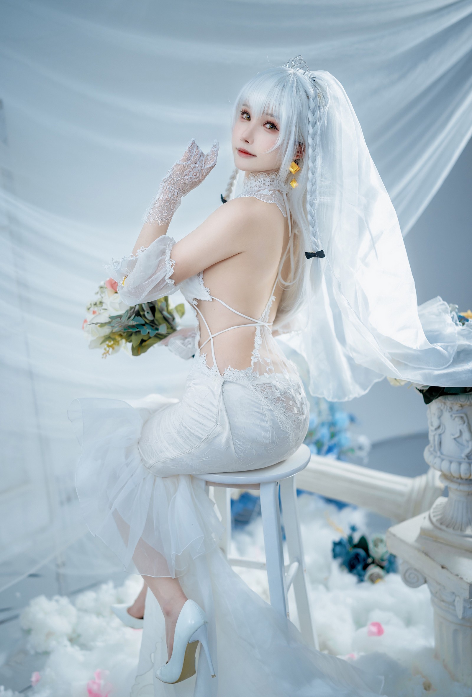 一千只猫薄禾写真 – 花园誓约婚纱 Cosplay 高清写真（16P / 56.6MB）插图2