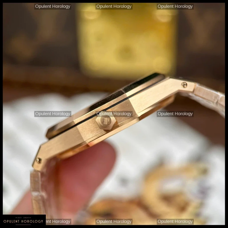 Audemars Piguet Royal Oak Jumbo Extra-Thin Openworked 16204 Rose Gold Skeleton Dial 39mm