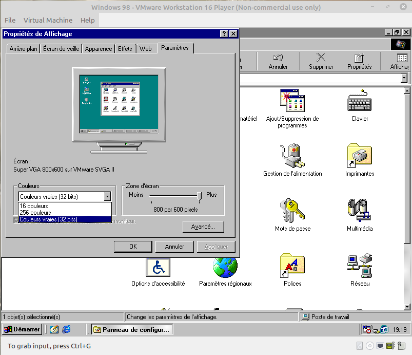 propriété d'affichage