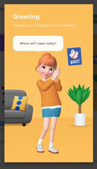 Fitur greeting pada Zepeto