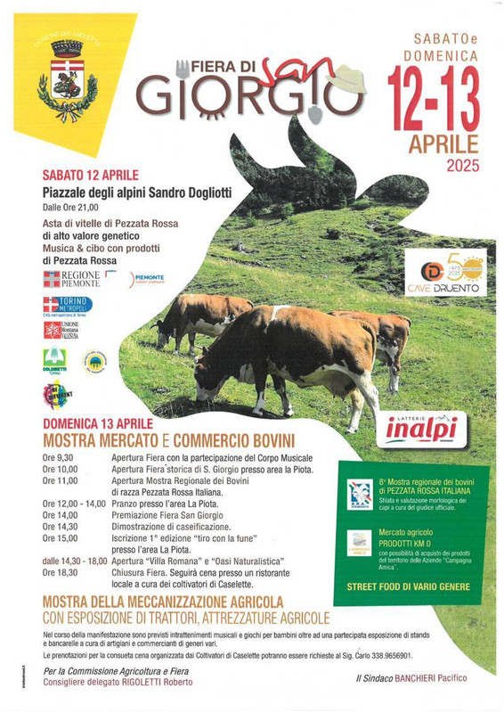 Agricoltura, zootecnia e cultura nella fiera di San Giorgio a Caselette (To) Domenica 13 aprile 2025 Agricoltura, zootecnia e cultura nella fiera di San Giorgio a Caselette (To) Domenica 13 aprile 2025