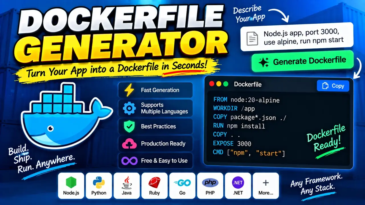 Online Dockerfile Generator – Easy Container Setup
