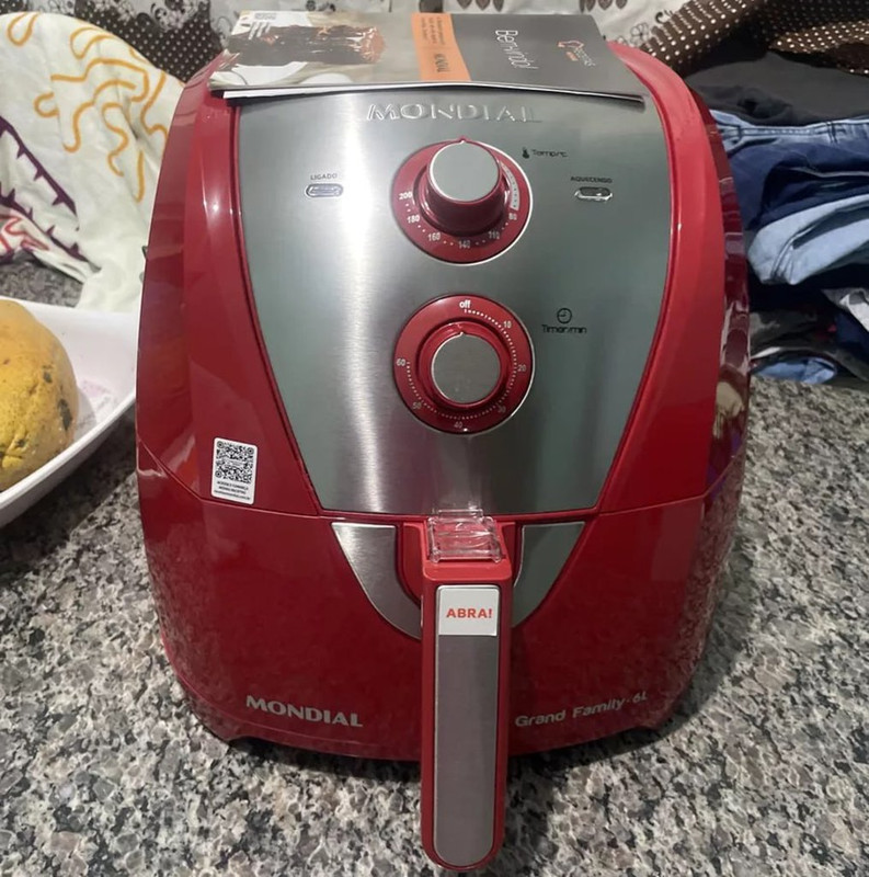 Fritadeira Sem Óleo Air Fryer 6l Afn-60-ri Mondial Cor Vermelho