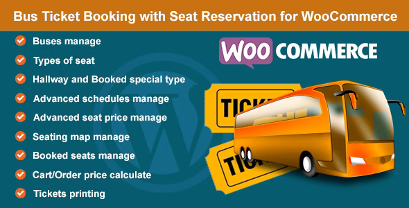 Bus Ticket Booking With Seat Reservation For WooCommerce WordPress