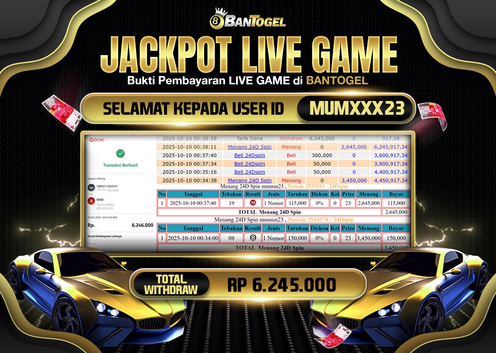 BUKTI JACKPOT LUNAS BANTOGEL