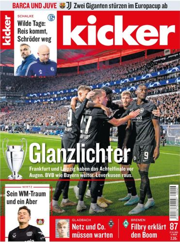 Cover: Kicker Sportmagazin No 87 vom 27 Oktober 2022