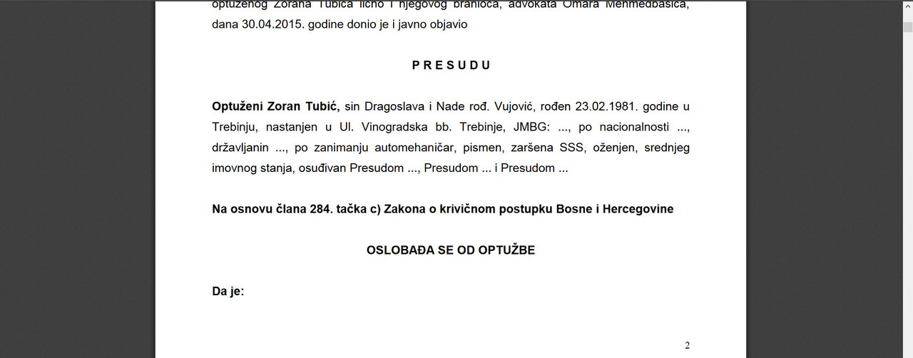 mutap presuda