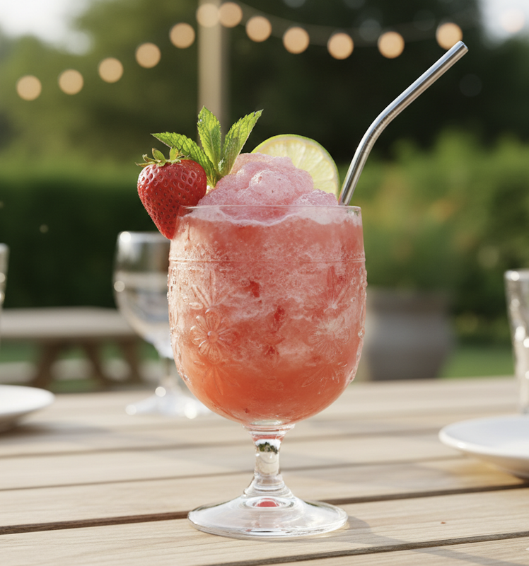 Frozen frosé wine slushie