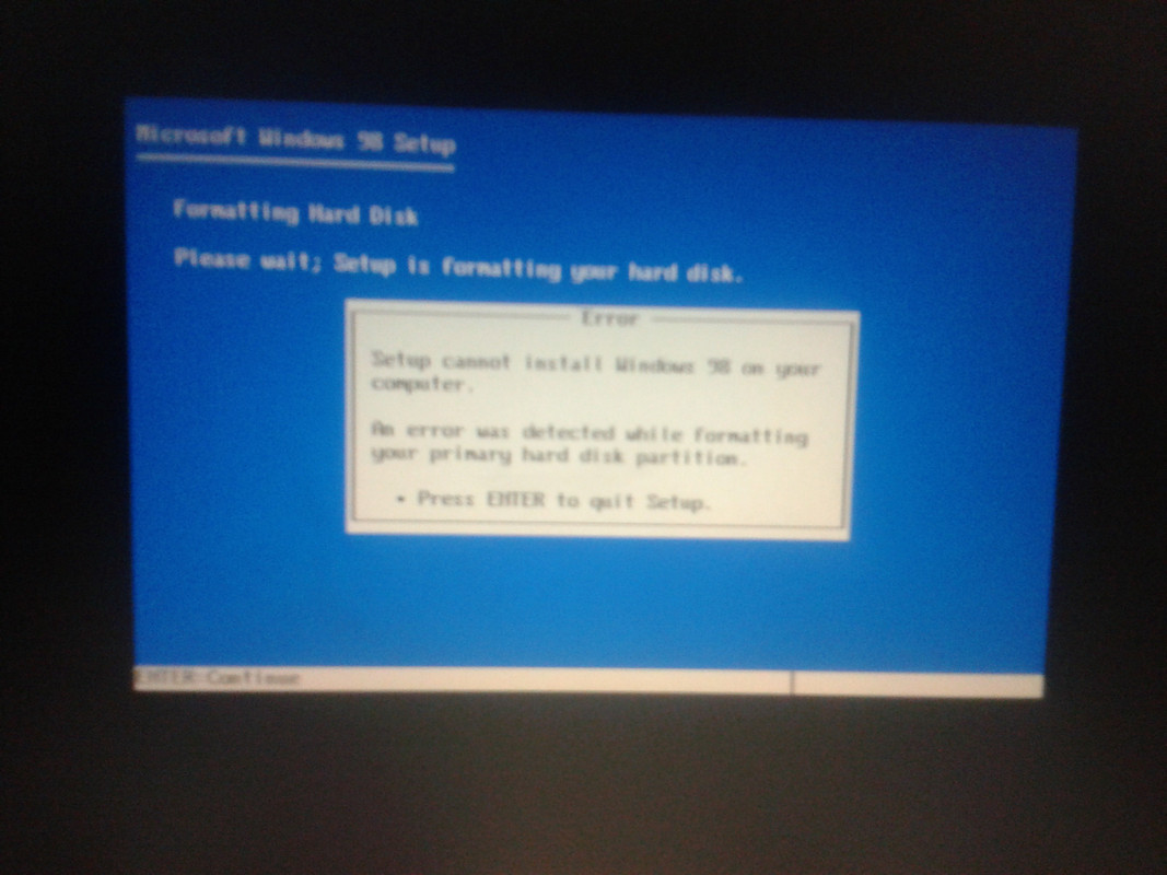 Windows 98 can not format hard drive | Overclockers UK Forums