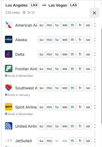 * LAX/Los Angeles>LAS/Las Vegas * Non-Stop - Vuelos internos USA - Foro USA y Canadá