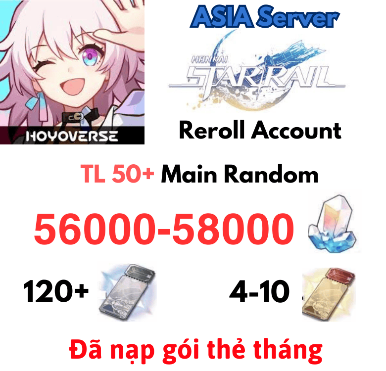 [Asia] TL50+ | Honkai Star Rail HSR Reroll account 