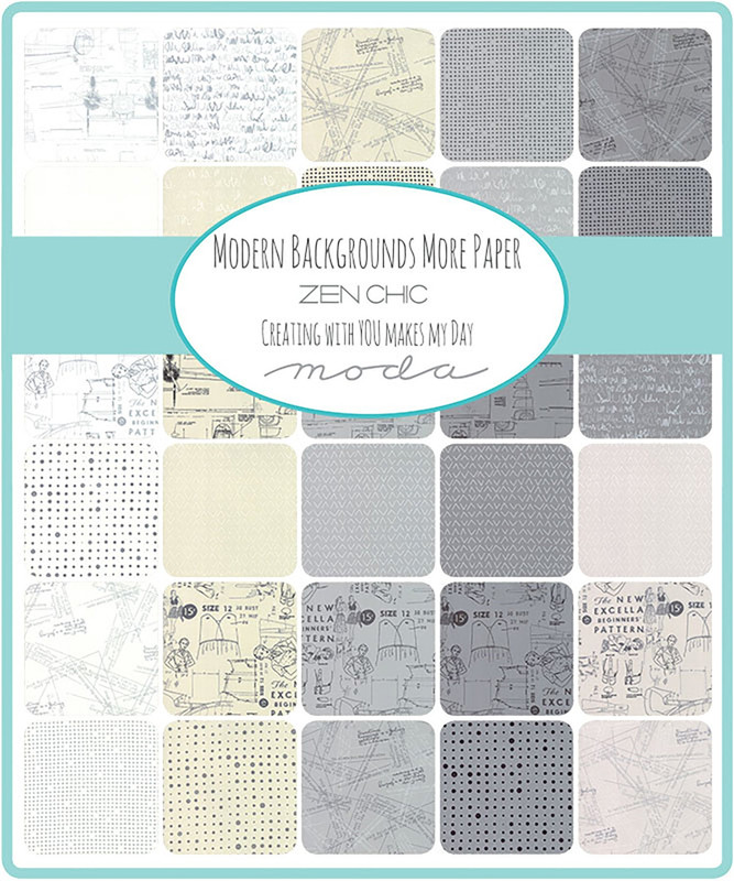 Modern BG More Paper Jelly Roll by Zen Chic Moda Precuts 752106427785 -  Quilt in a Day / Quilting Fabric