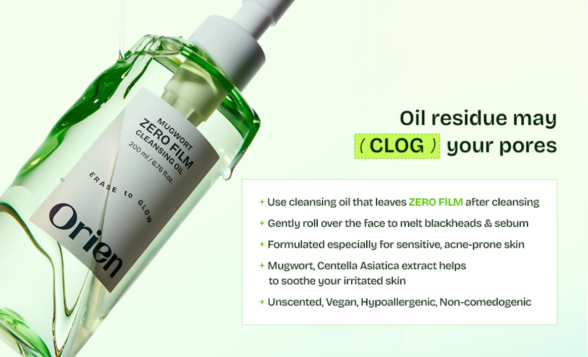 Orien Mugwort Zero Film Cleansing Oil 6.76 fl.oz. 200ml ㅣDaily