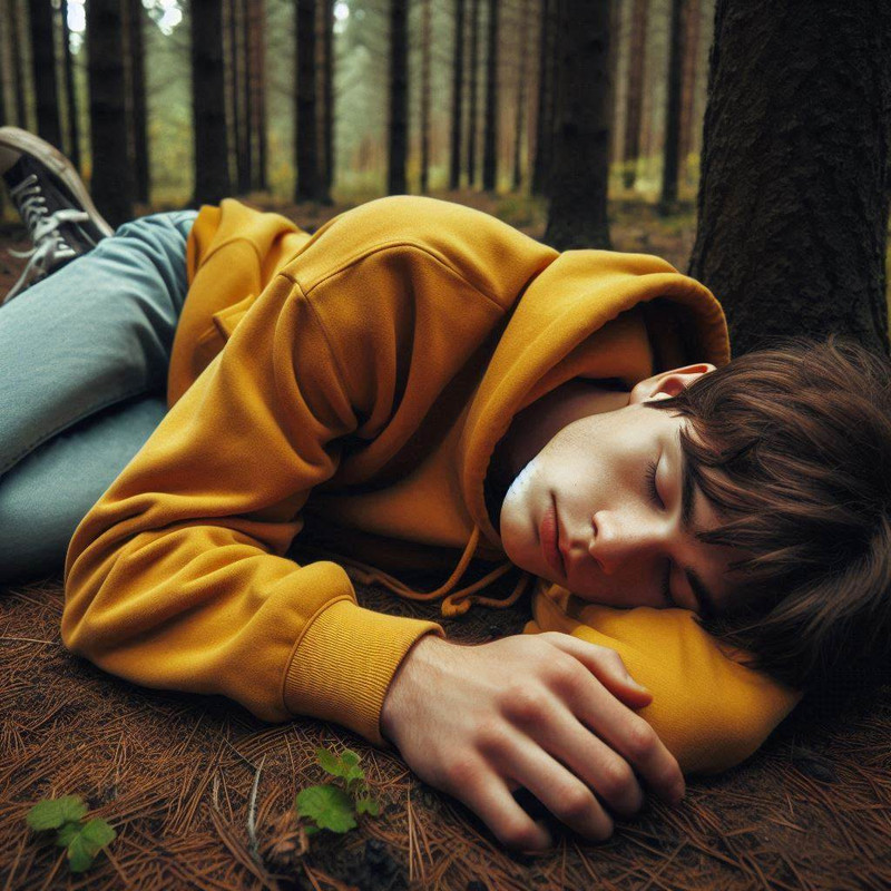 Sam in the recovery position