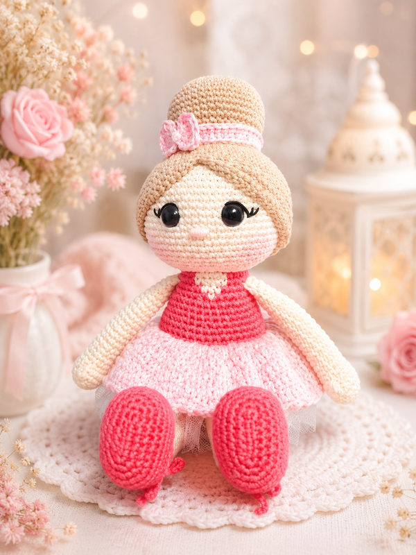 Boneca amigurumi bailarina