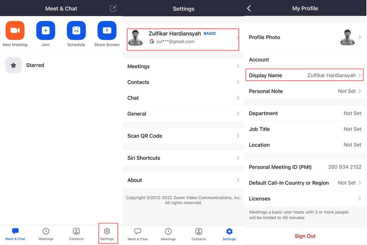 Ilustrasi cara mengganti nama Zoom di HP.