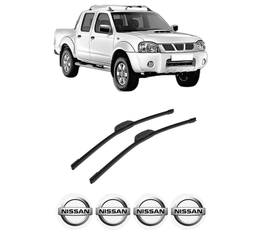 Set stergatoare auto NISSAN NP300 PICKUP (D22) din 2008, pentru parbriz auto, 2 bucati, Bosch Aerotwin Retrofit, din cauciuc siliconat rezistent, 4 Stickere Auto NISSAN