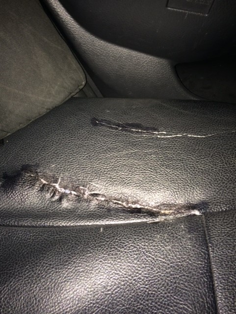 Repaired seat cover 4.