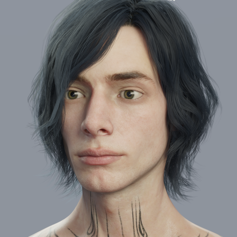 V Devil May Cry 5 Hair Prop for Genesis 8 Male