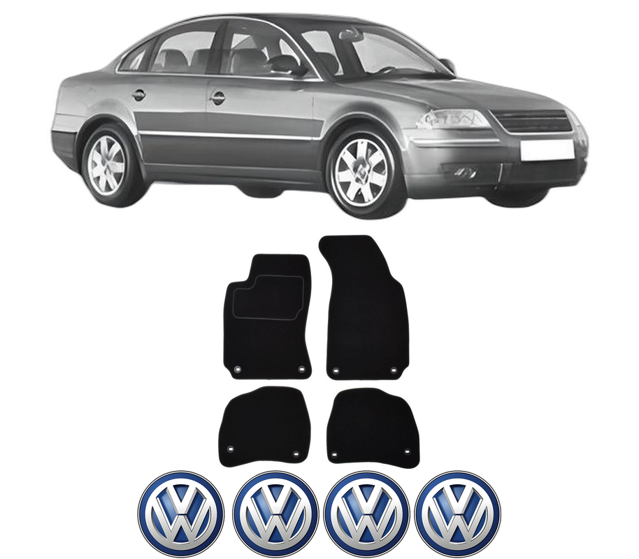 Set Covorase Presuri Volkswagen PASSAT B5.5 (3B3) din 2000-2005, Auto, Material Textil Mocheta, 4 Stickere auto cu Volkswagen