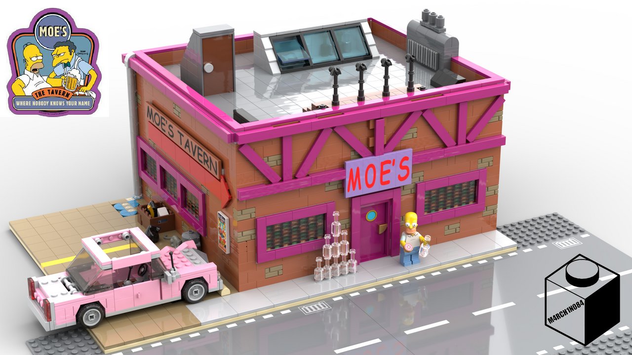 LEGO MOC The Simpson Moe's Tavern by M4rchino84