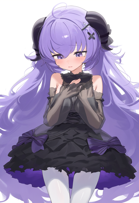 1girl, hanyuu, mikozin, NDGD, ohlia, {kobayashi ritz}, reoen, looking down, purp s-3134254436