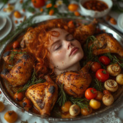 Garden wedding wom served Redhair head 0 02