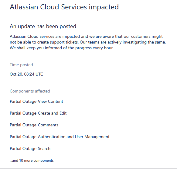 Atlassian Störung