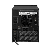 Painel traseiro do nobreak NHS com destaque para o selo do Transformador Isolador