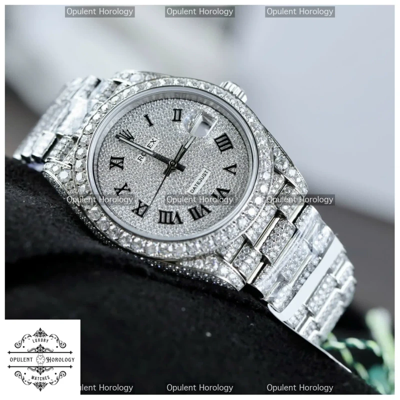 Rolex Datejust 41 mm Full Moissanite Diamonds Replica