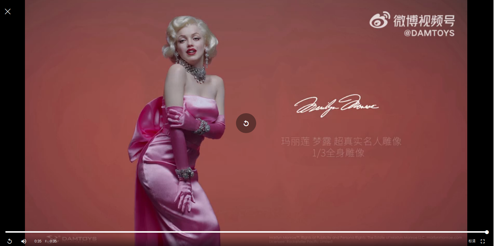 Figurine Marilyn Monroe 1/8 Par Vroom - Collection Cinéma - Résine - Fabriquée En France