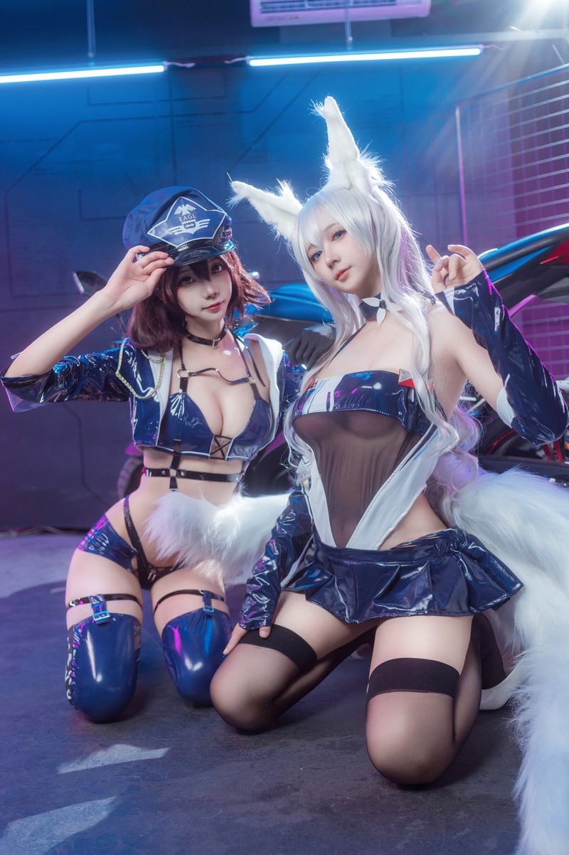 艾西Aiwest 碧蓝航线巴尔的摩&信浓赛车女郎Cosplay写真图集 双人高清图集 47P (200.7M)插图7