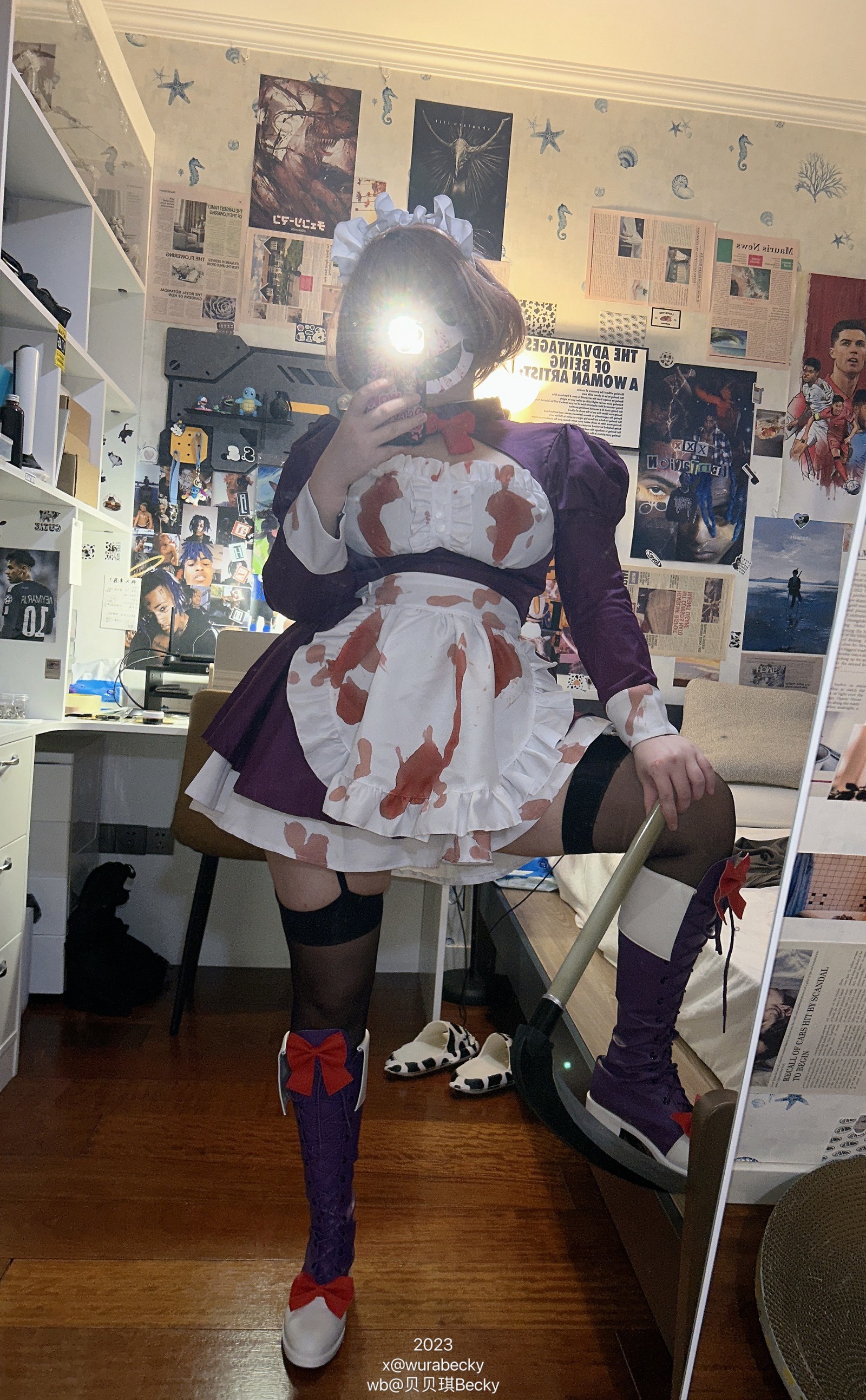 贝贝琪 Becky 面具女仆 Cosplay 写真＋视频合集（17P｜2V｜109MB）插图