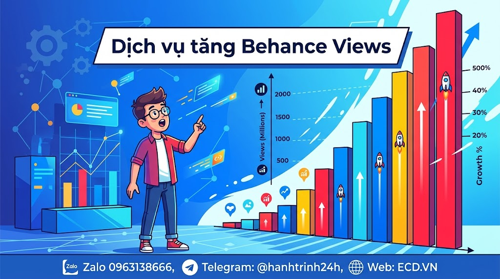 dịch vụ tăng behance views 2025 tăng lượt xem
