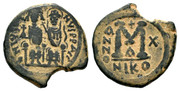 40 nummi de Justino II. Nicomedia Año 10 Smg-1316