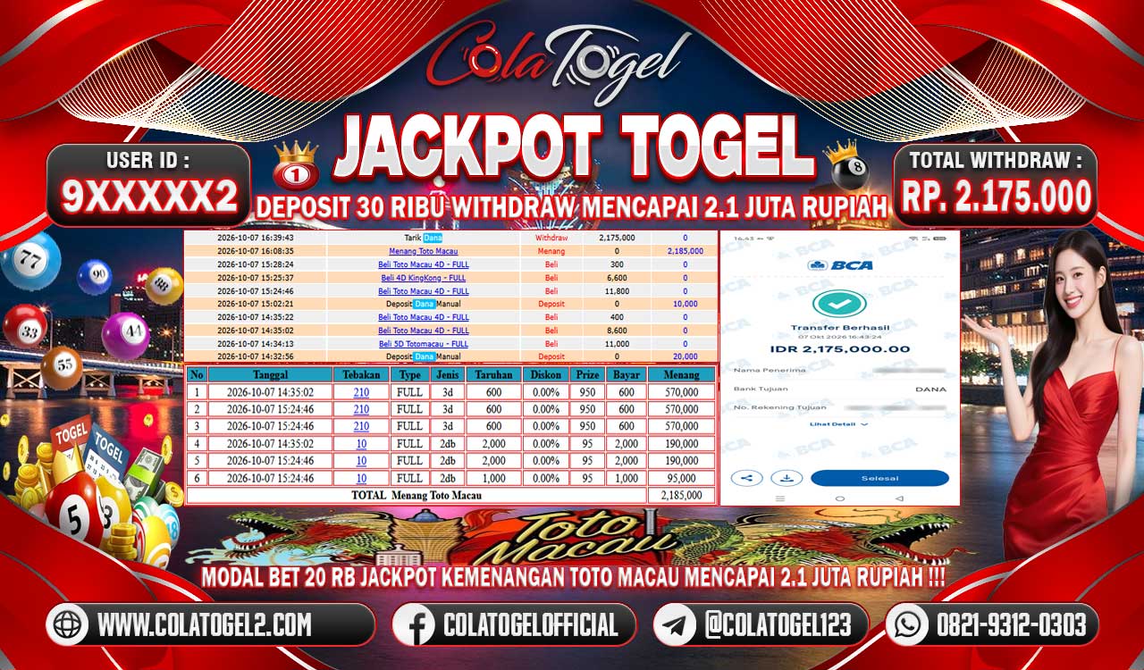 JACKPOT TOGEL TOTO MACAU !!!