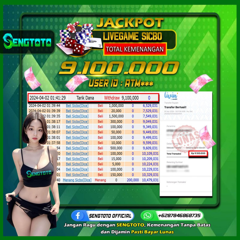 BUKTI PEMBAYARAN LIVE GAME SICBO
