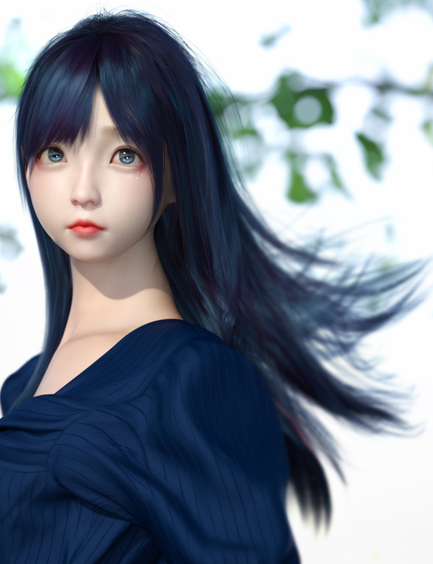 SU Everyday Long Hair for Genesis 9, 8.1, and 8 Female