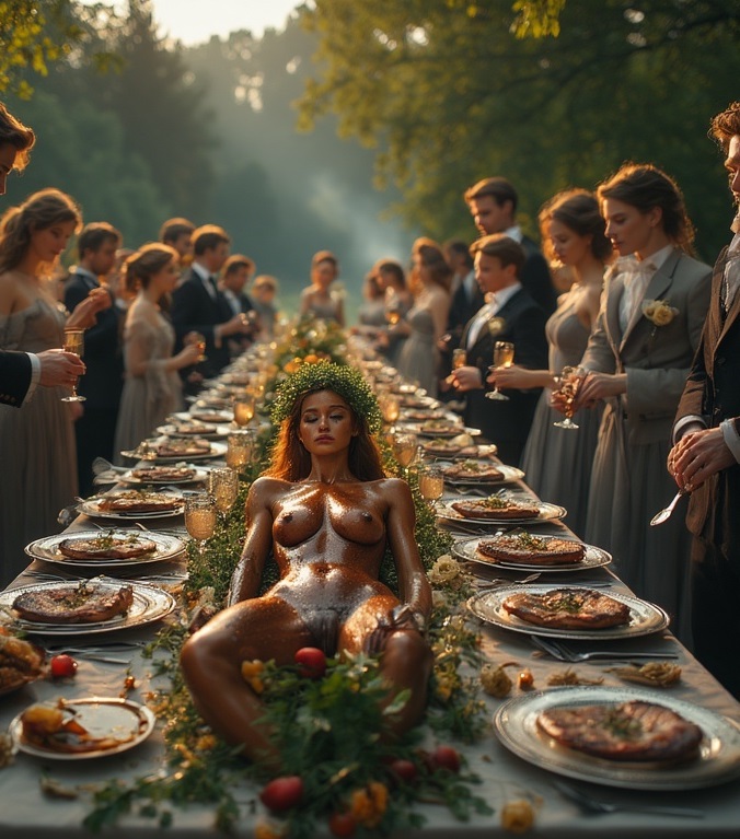 Garden wedding w served Brownhair Serie B 0 20