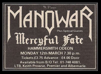 Manowar (US) - Live at Hammersmith Odeon London, UK [Bootleg] (3/12-1984)  [Lossless FLAC] • Heavy Metal Rarities Forum