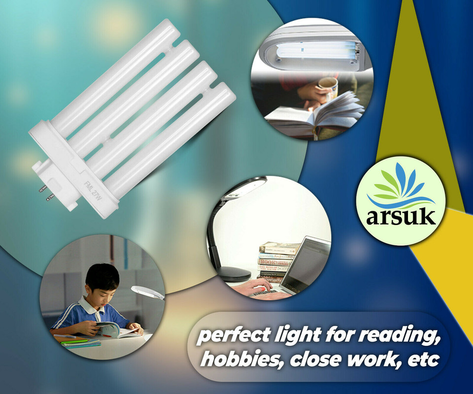 27w Replacement Bulb Light Daylight Lamp 4 Pin GX10Q-4 (6500k)  Fluorescent Bulbs