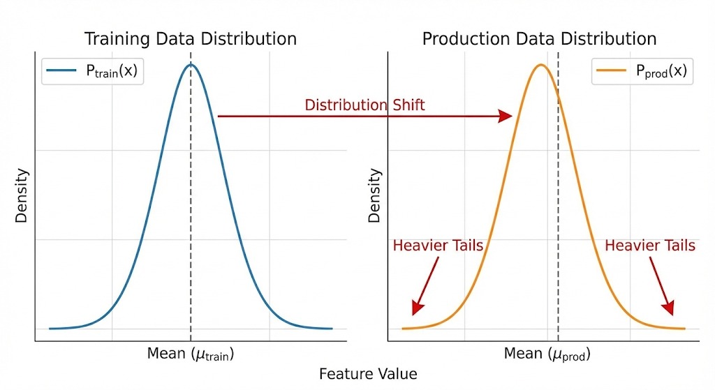 Training vs production data distribution shift
