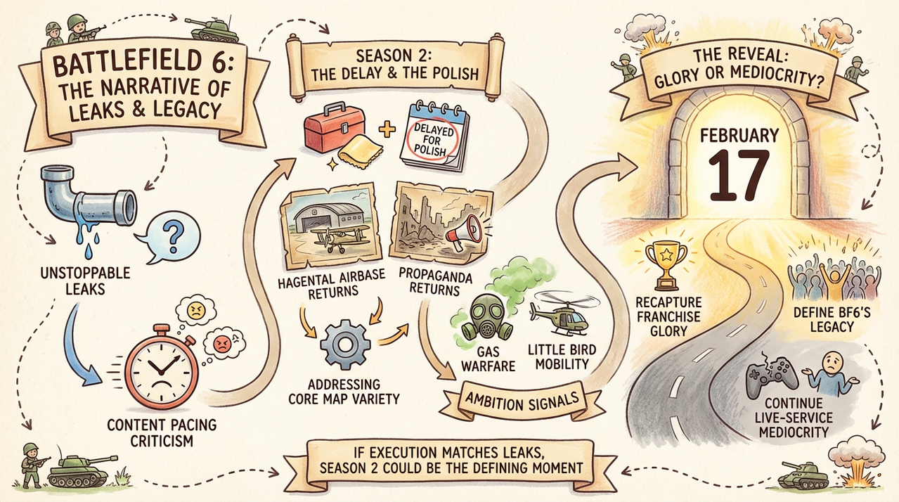 Battlefield 6 Season 2 Cinematic Leaks - Hagental Airbase & Propaganda Remake Revealed 1 Military helicopter squad flying through heavy combat zone