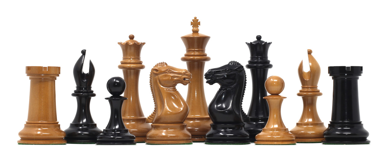 Craftsman Chess Set in 3.75 Tounament Chess Piece in Ebony Wood