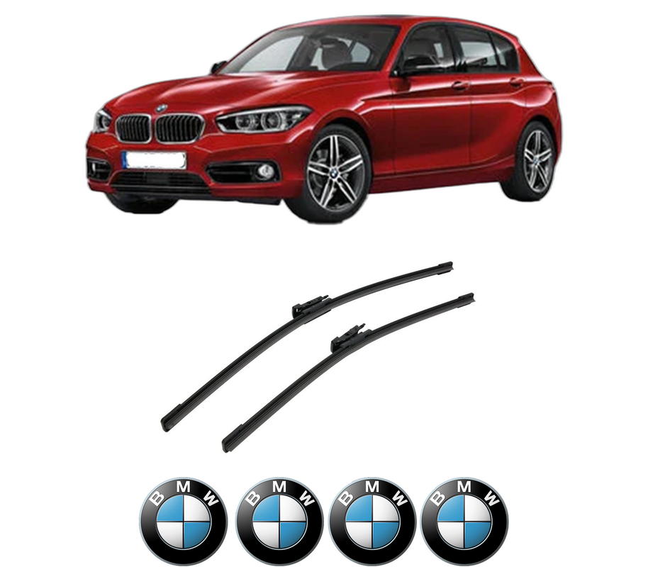 Set stergatoare auto BMW Seria 1 (F20) din 2011-2019, pentru parbriz auto, 2 bucati, Bosch Aerotwin, din cauciuc siliconat rezistent, 4 Stickere Auto BMW Seria