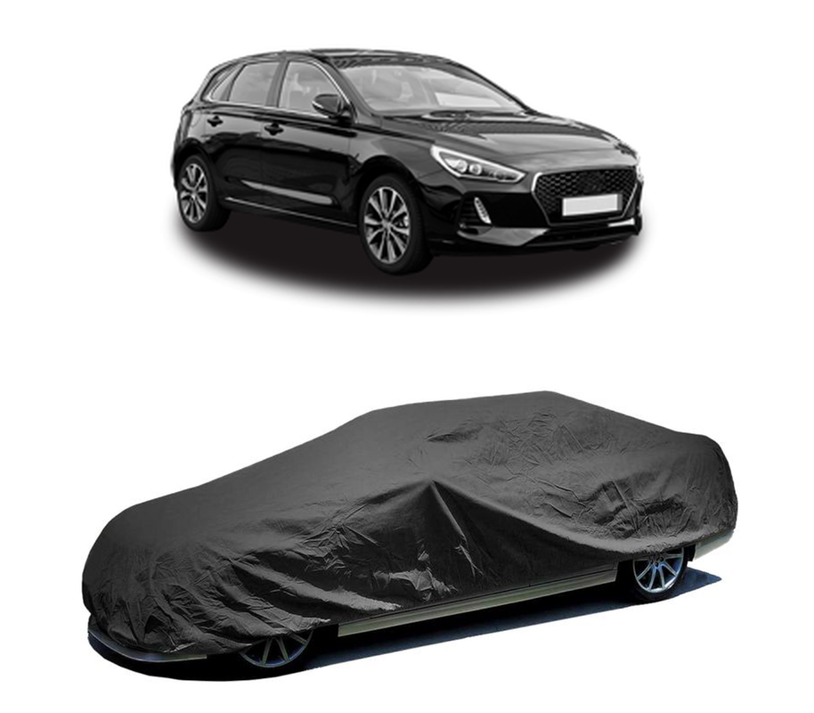 Husa tip prelata auto pentru HYUNDAI i30 Estate (PDE) 2017 - 2020,culoare negru, material textil impermeabil, rezistanta la intemperii praf UV, CARPASSION Husa Protectie