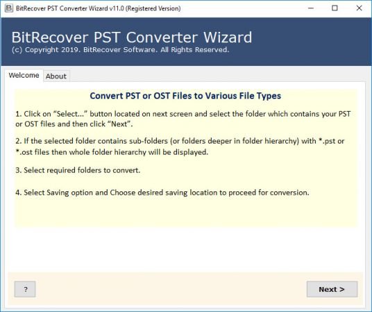 BitRecover PST Converter Wizard 15.5