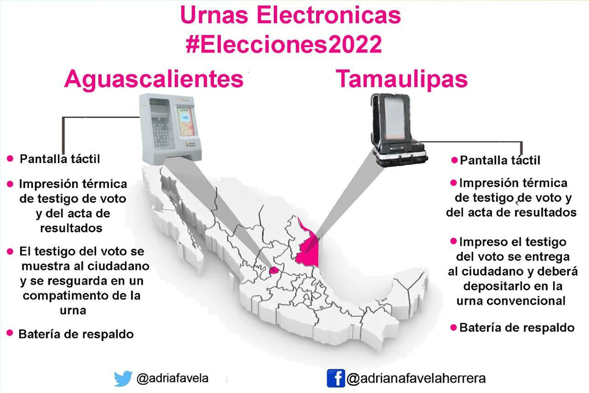 Elecciones 2022: Urnas electrónicas para Tamaulipas y Aguascalientes