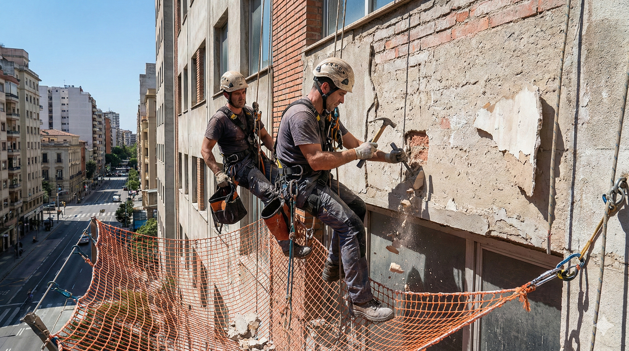 Этапы проведения срочных ремонтных работ на фасаде