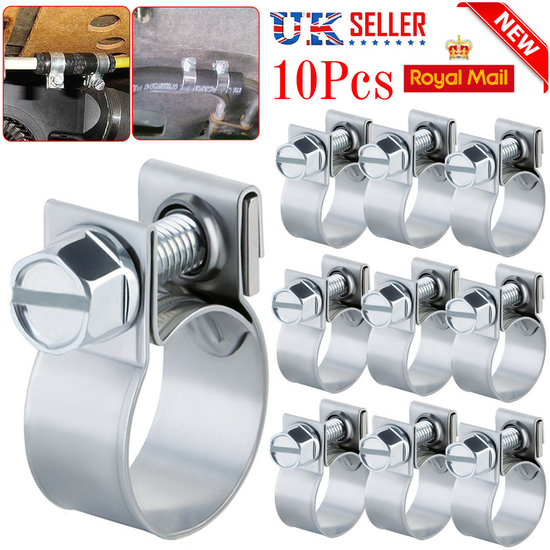 10 X Mini Hose Jubilee HOSE Clip Clamp Fuel Line Diesel Petrol Pipe Clamps Clips